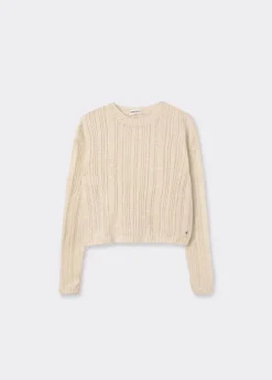 Brownie Spain Jersey Calado Cuello Redondo Crudo-Mujer Jerséis