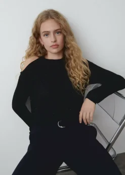 Brownie Spain Jersey Cut Out Hilo Metalizado Negro-Mujer Jerséis