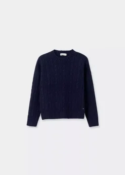 Brownie Spain Jersey Trenzas Cuello Redondo Marino-Mujer Jerséis