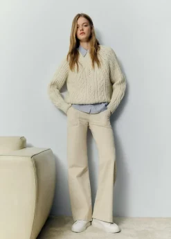 Brownie Spain Jersey Trenzas Cuello Redondo-Mujer Jerséis