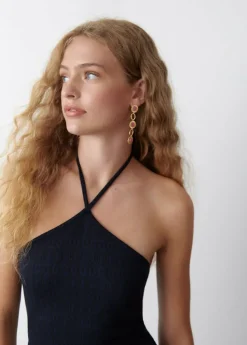 Brownie Spain Mono Halter Jacquard-Mujer Vestidos