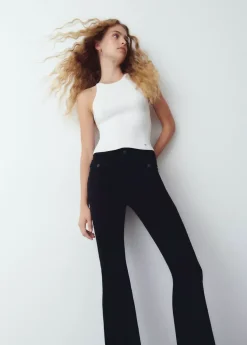 Brownie Spain Pantalon Campana Bolsillos Frontales-Mujer Pantalones