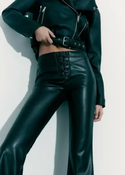 Brownie Spain Pantalon Efecto Piel Acordonado-Mujer Pantalones