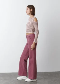 Brownie Spain Pantalon Pana Culotte Bolsillo Frontal-Mujer Pantalones