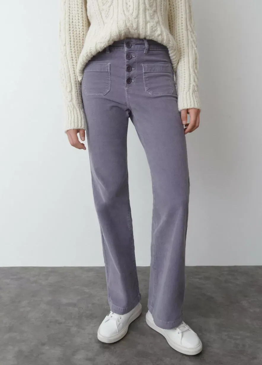 Brownie Spain Pantalon Pana Culotte Bolsillo Frontal-Mujer Pantalones