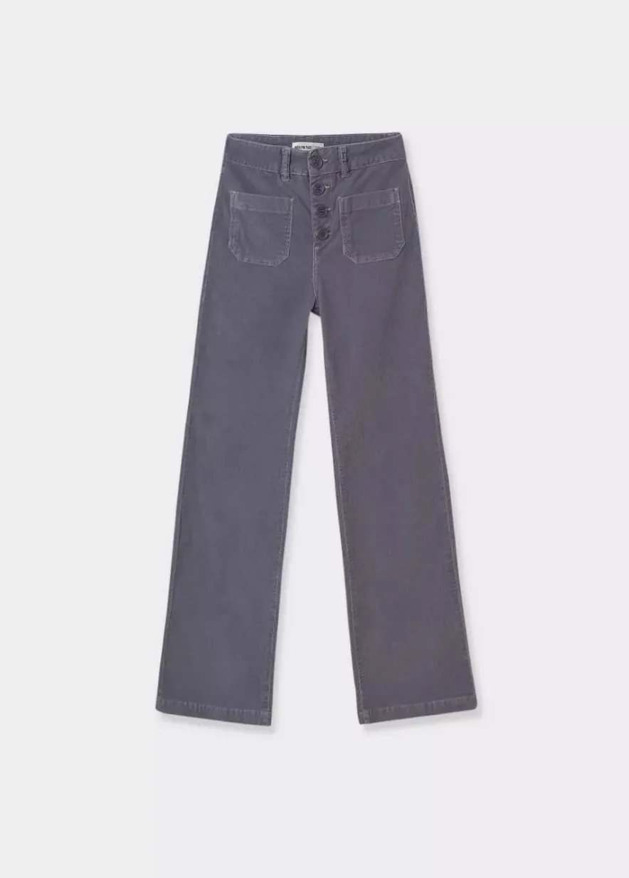 Brownie Spain Pantalon Pana Culotte Bolsillo Frontal-Mujer Pantalones