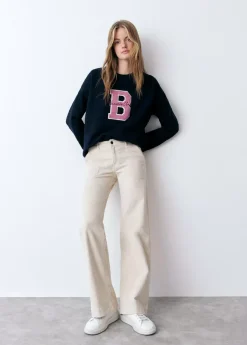 Brownie Spain Pantalon Pana Culotte Bolsillo Frontal-Mujer Pantalones