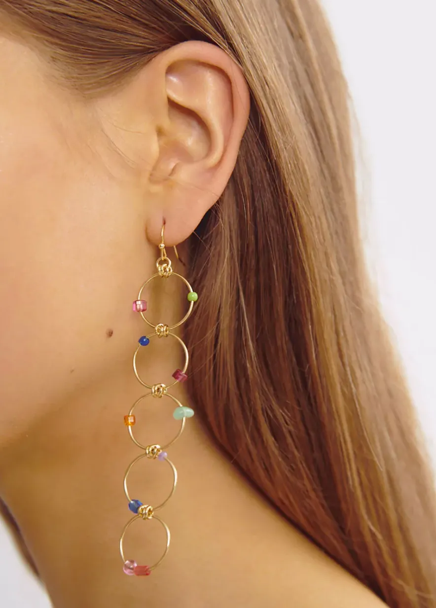 Brownie Spain Pendientes Largo Cinco Aros Piedras-Mujer Otros Accesorios