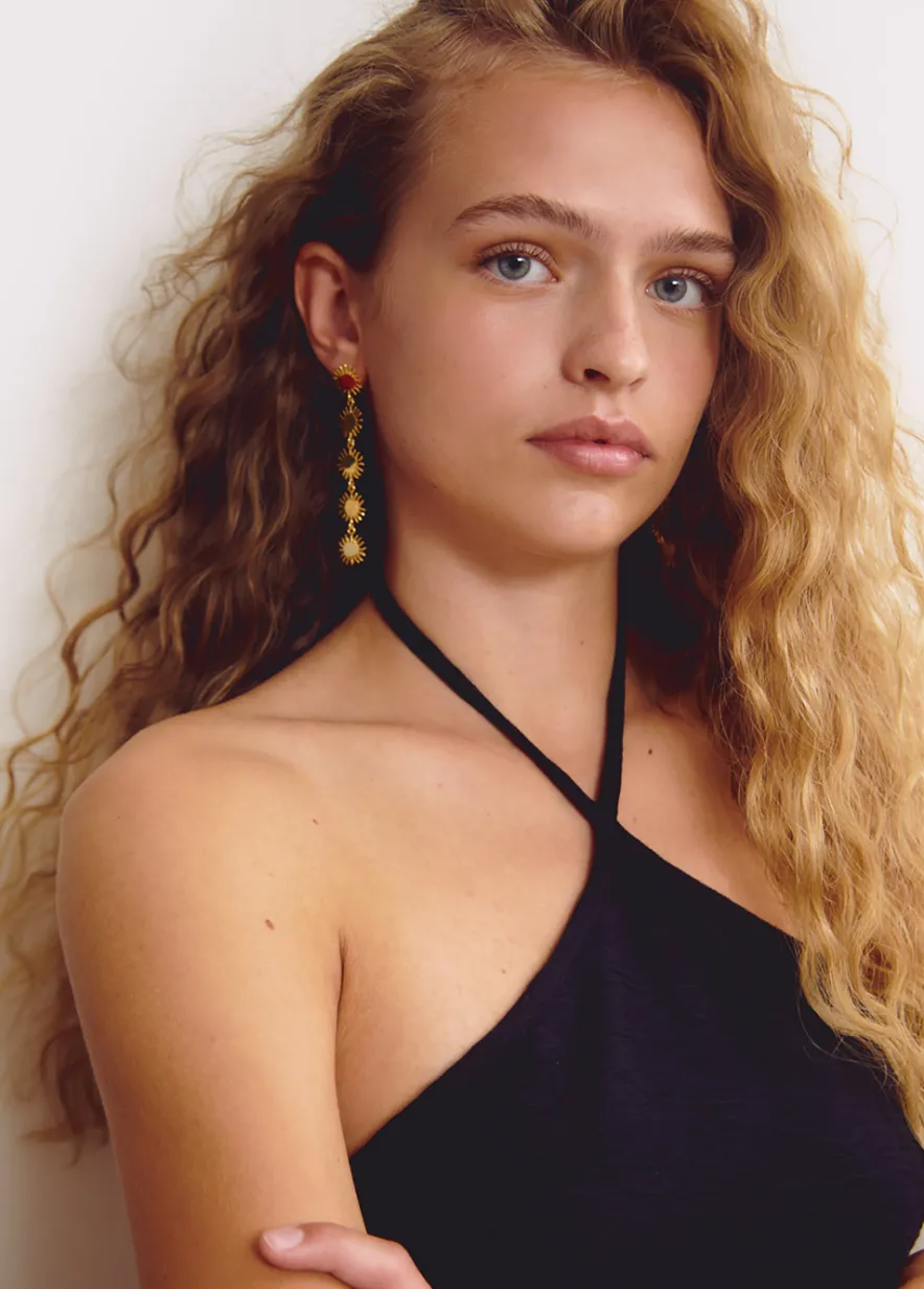 Brownie Spain Pendientes Largos Cinco Soles-Mujer Otros Accesorios