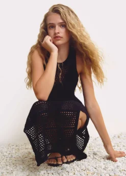 Brownie Spain Vestido Calado Largo-Mujer Vestidos