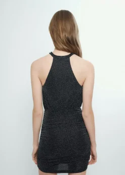 Brownie Spain Vestido Halter Tejido Metalizado-Mujer Vestidos