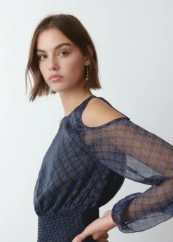 Brownie Spain Vestido Hombros Cut Out Falda Smock-Mujer Vestidos