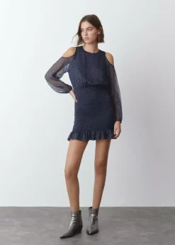 Brownie Spain Vestido Hombros Cut Out Falda Smock-Mujer Vestidos