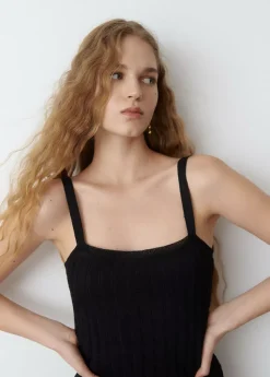 Brownie Spain Vestido Punto Cuello Cuadrado-Mujer Vestidos